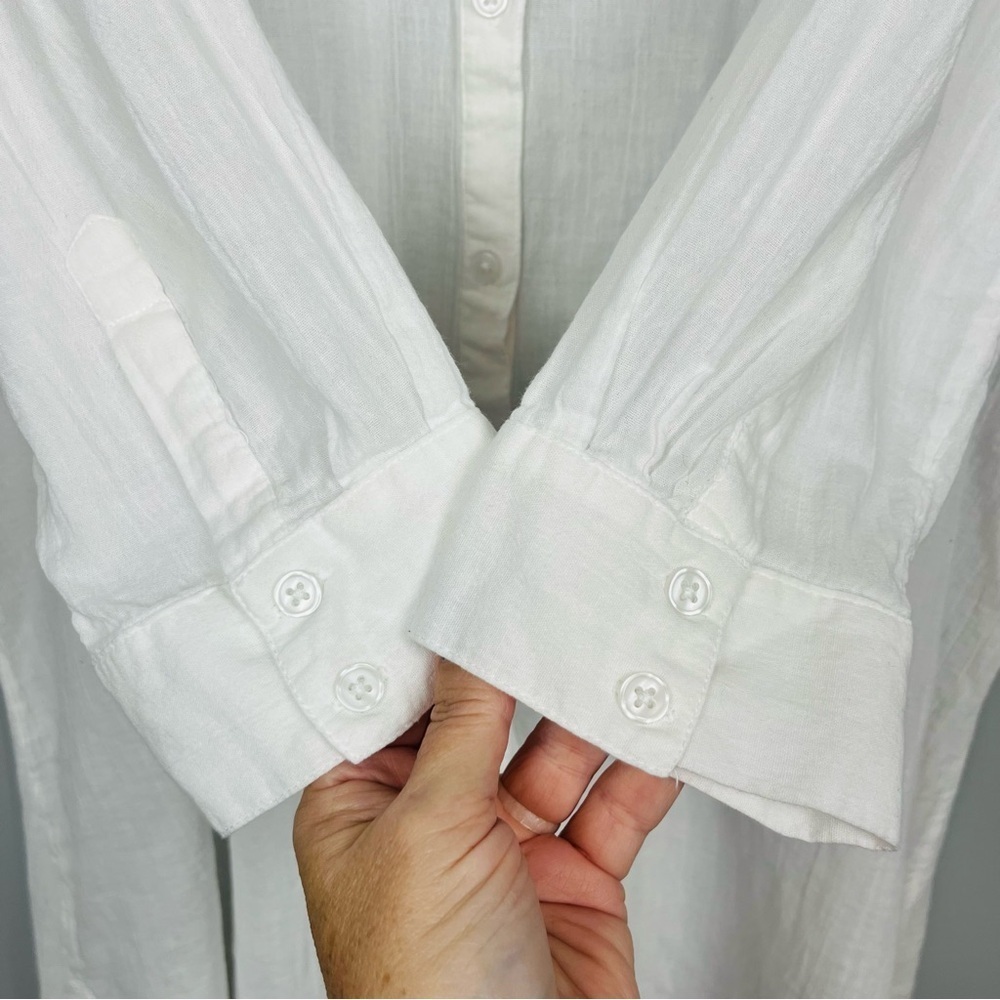 Swimsuits For All Swim 365 white Button-Front roll tab Swim Cover Up, 18/20. - Picture 7 of 11
